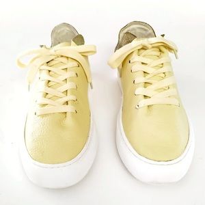 Sam Edelman Poppy Leather Sneakers In Canary Yellow Size 8
